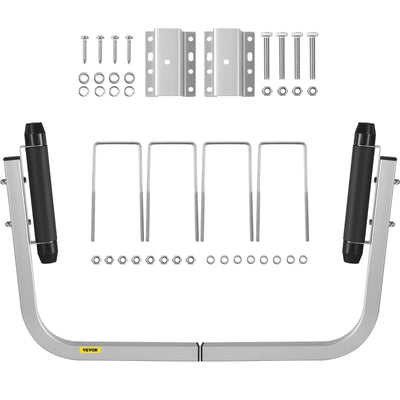 VEVOR Boat Trailer Guide-ons 15.6", 2PCS Trailer Guides with Rubber Rollers, Galvanized Steel Trailer Guide ons, w/ Complete Mounting Accessories, for Ski Boat, Fishing Boat or Sailboat Trailer 