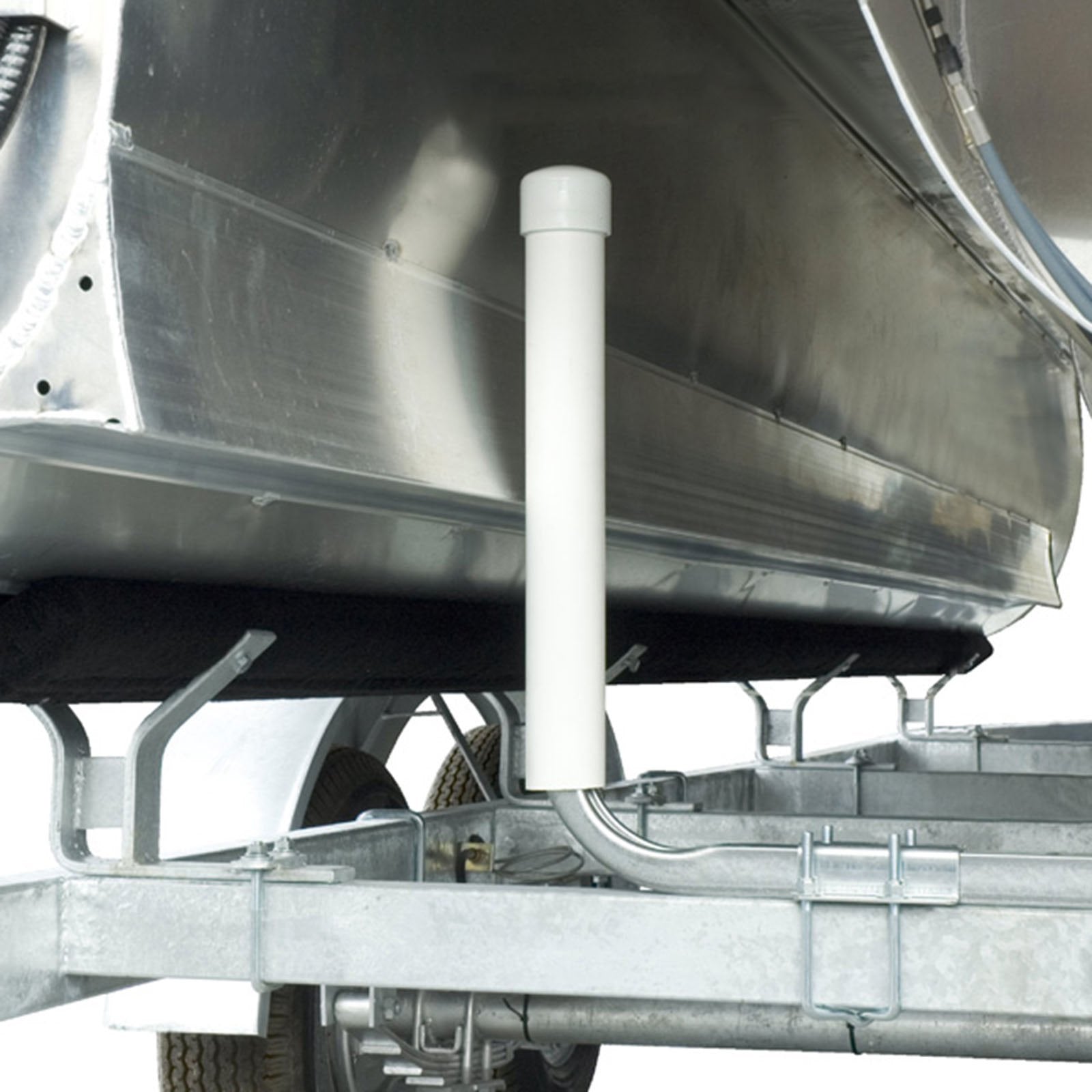 VEVOR Boat Trailer Guide-on, 22", 2PCS Steel Trailer Post Guide ons, with White PVC Tube Covers, Complete Mounting Accessories Included, for Ski Boat, Fishing Boat or Sailboat Trailer 