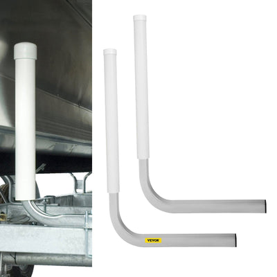 VEVOR Boat Trailer Guide-on, 22", 2PCS Steel Trailer Post Guide ons, with White PVC Tube Covers, Complete Mounting Accessories Included, for Ski Boat, Fishing Boat or Sailboat Trailer 