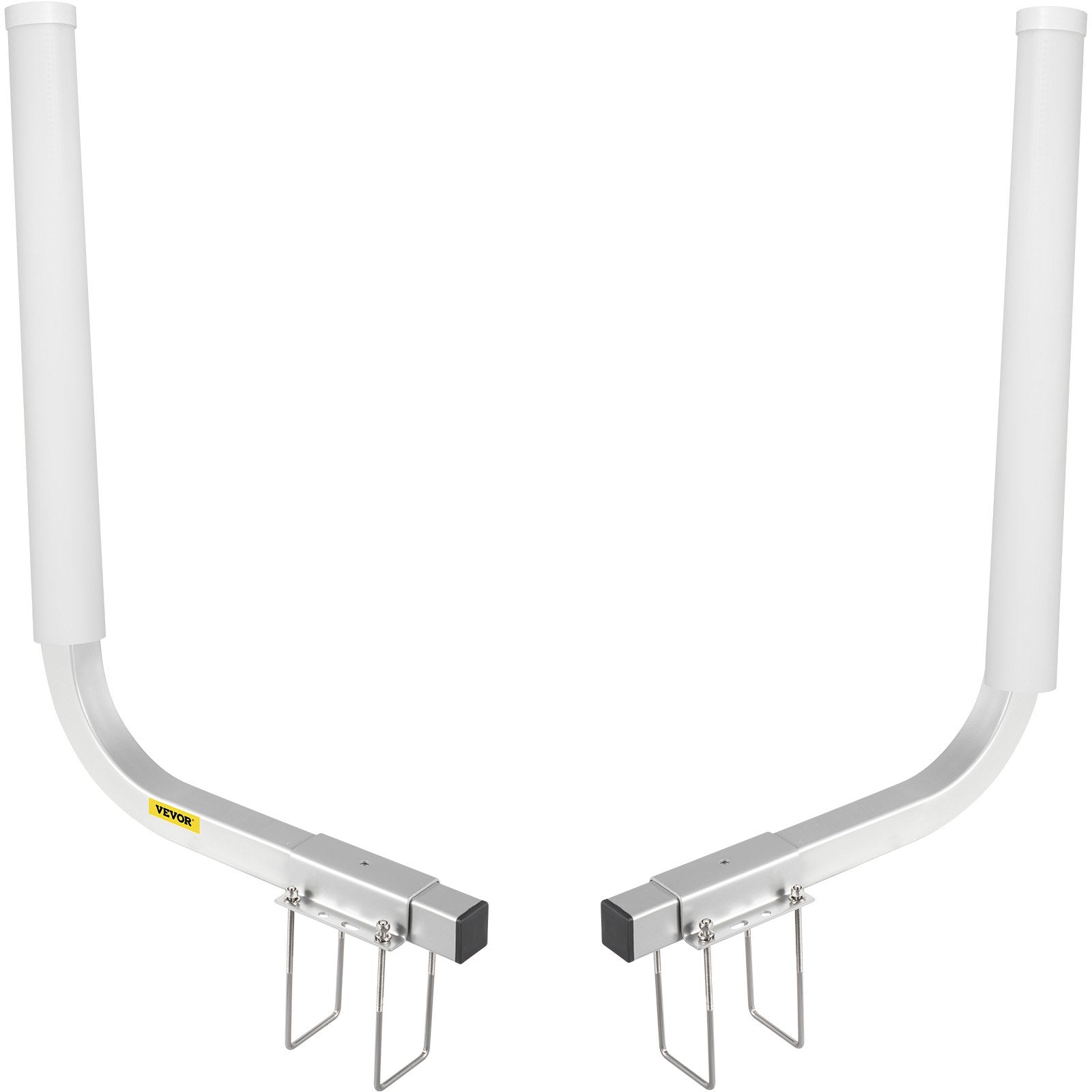 VEVOR Boat Trailer Guide-on, 22", 2PCS Steel Trailer Post Guide ons, with White PVC Tube Covers, Complete Mounting Accessories Included, for Ski Boat, Fishing Boat or Sailboat Trailer 