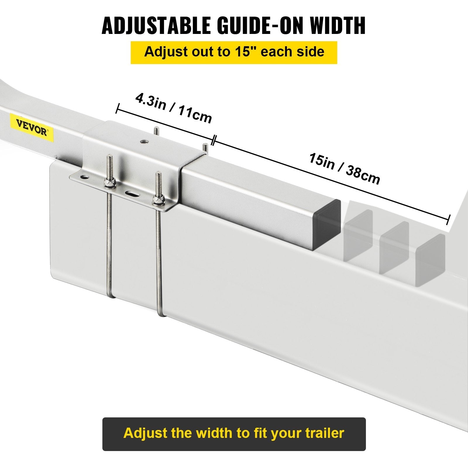 VEVOR Boat Trailer Guide-ons, 40\", 2PCS Rustproof Galvanized Steel Trailer Guide ons, Trailer Guides with Black PVC Pipes, Mounting Parts Included, for Ski Boat, Fishing Boat or Sailboat Trailer 