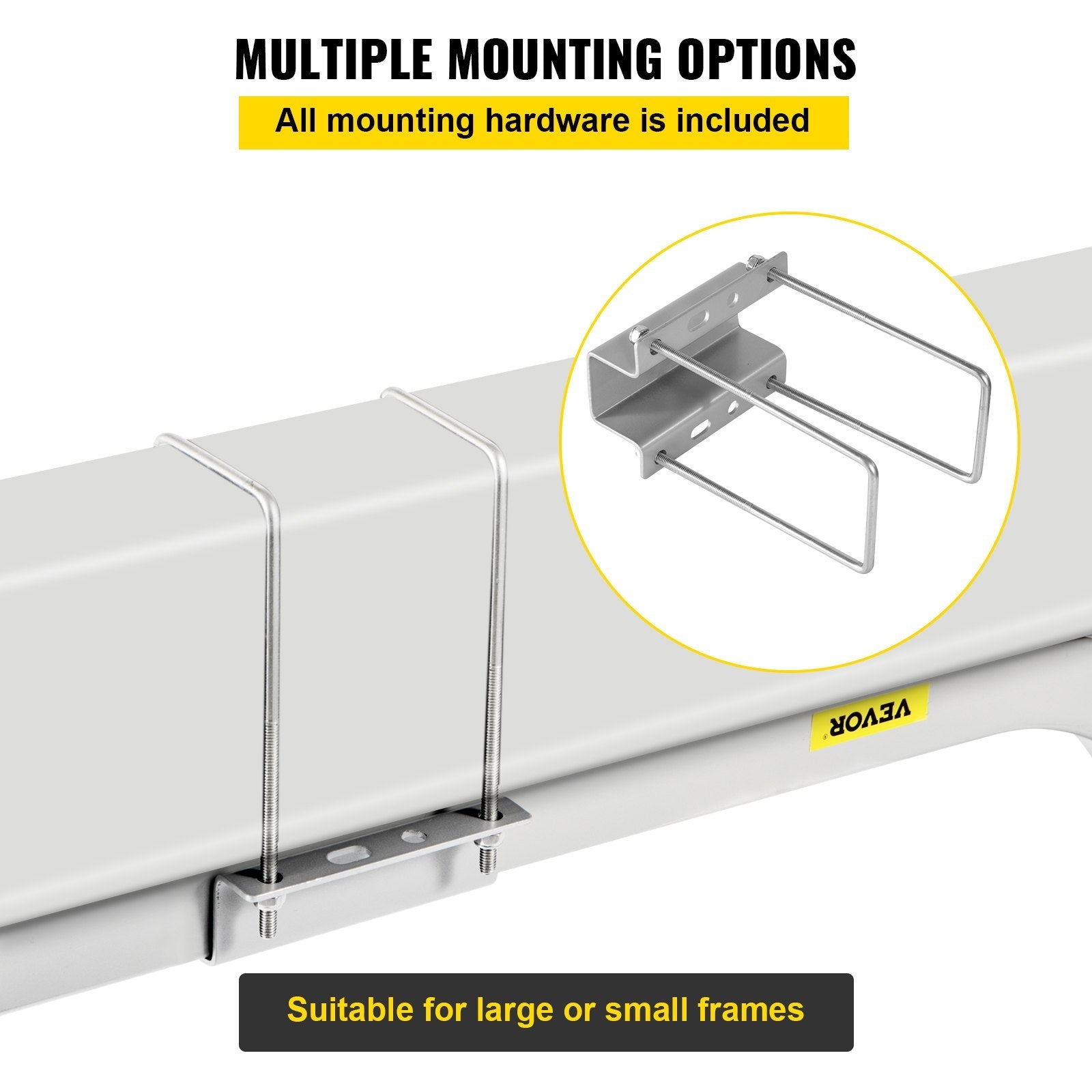 VEVOR Boat Trailer Guide-ons, 40\", 2PCS Rustproof Galvanized Steel Trailer Guide ons, Trailer Guides with Black PVC Pipes, Mounting Parts Included, for Ski Boat, Fishing Boat or Sailboat Trailer 