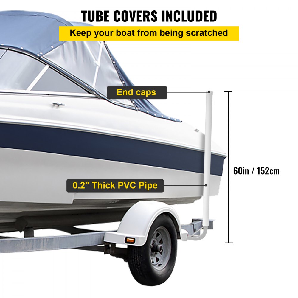 VEVOR Boat Trailer Guide-on 60" Trailer Post Guide on w/ 2PCS PVC Tube Cover 
