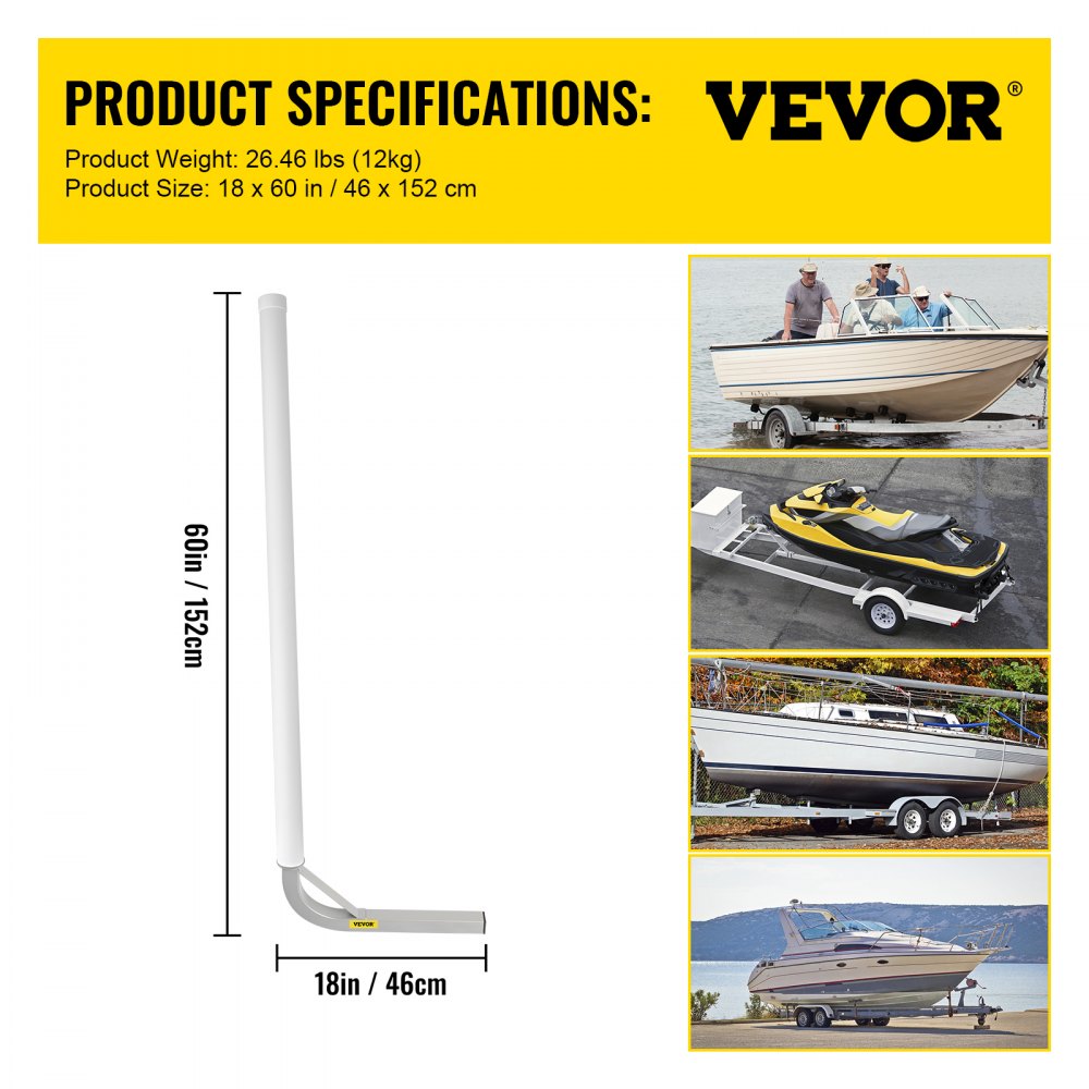 VEVOR Boat Trailer Guide-on 60" Trailer Post Guide on w/ 2PCS PVC Tube Cover 