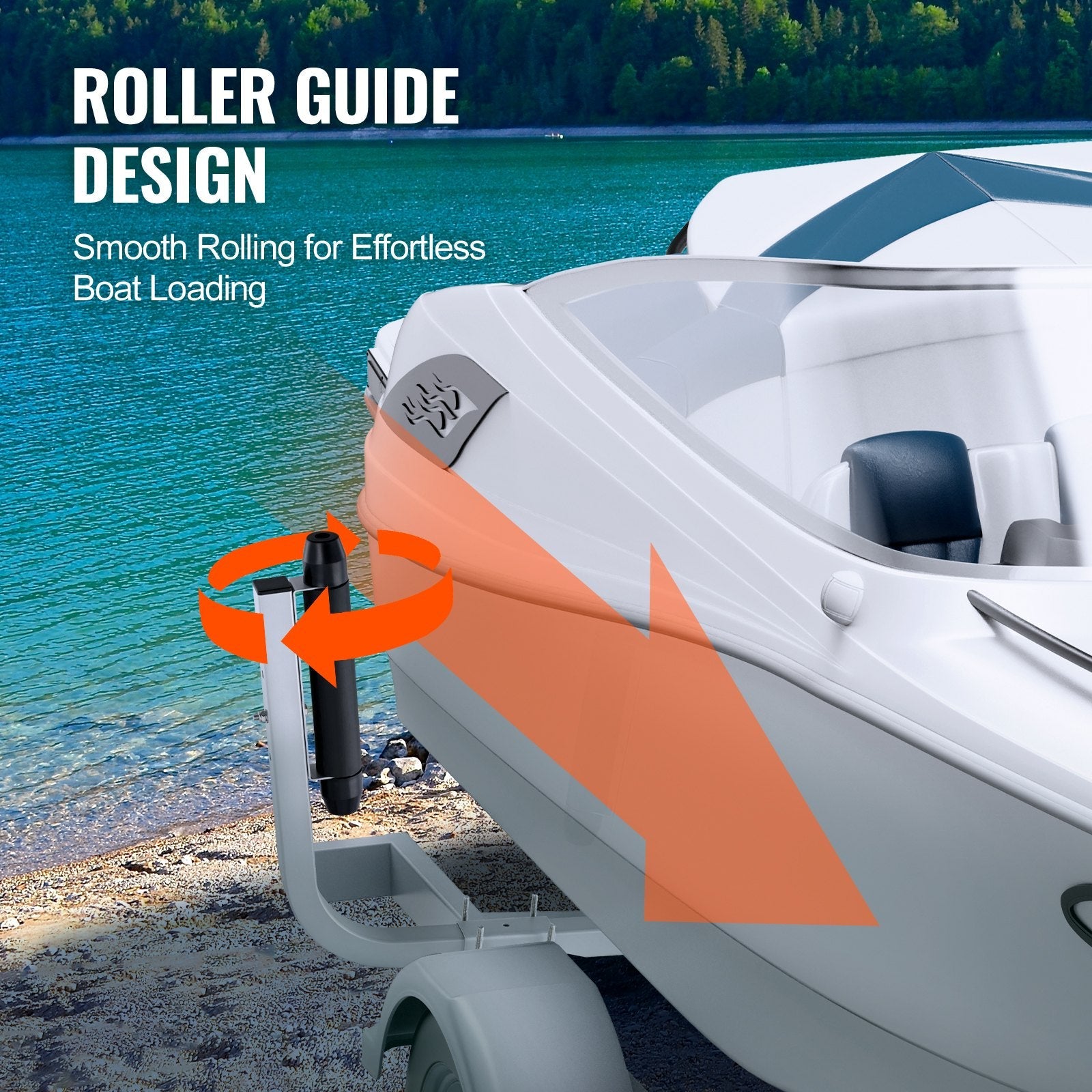 VEVOR Boat Trailer Guide, 20.5” Adjustable Design Trailer Guide Poles, 2PCS Rustproof Galvanized Steel Trailer Guide ons, Heavy Duty Roller Guide Design, for Ski Boat, Fishing Boat or Sailboat Trailer 