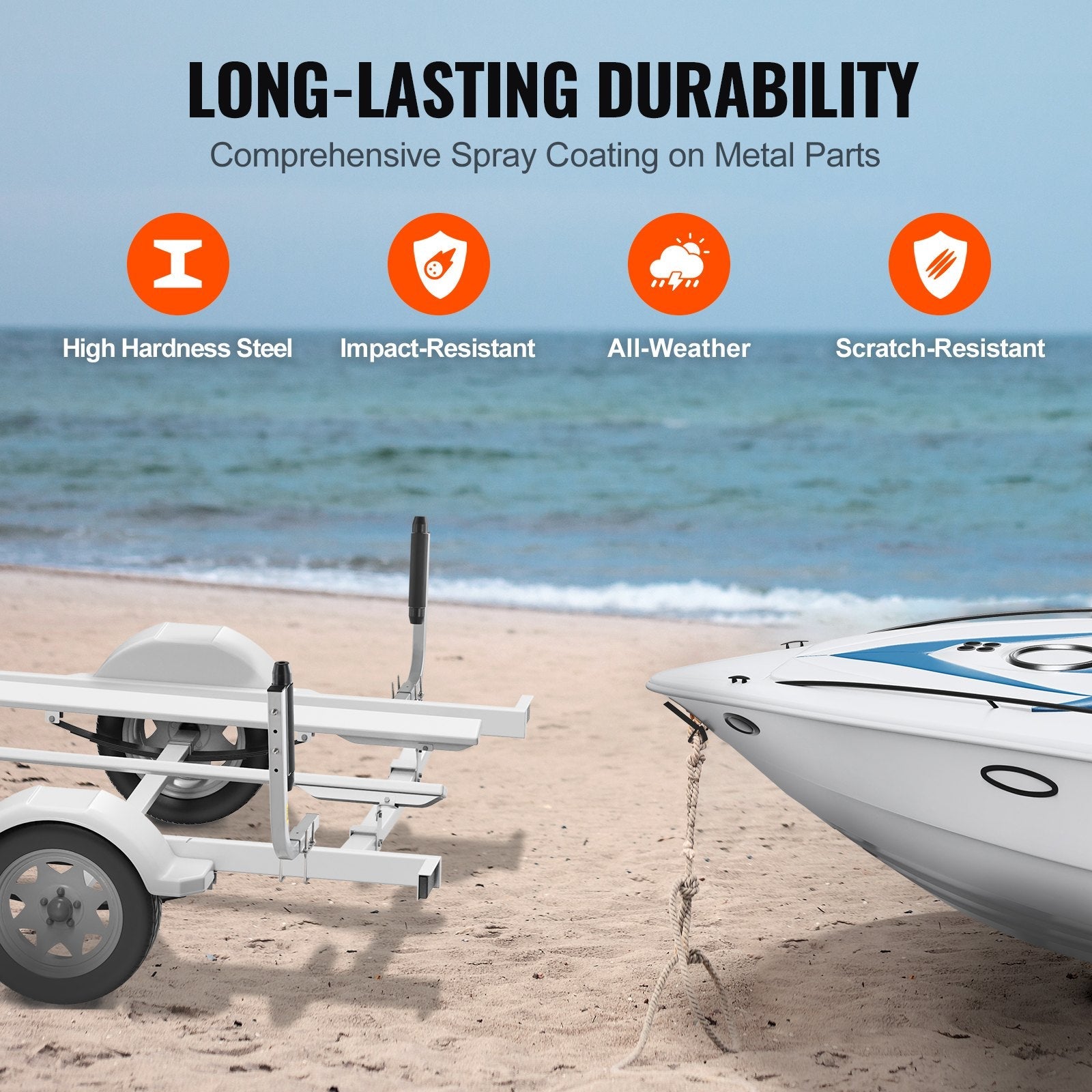 VEVOR Boat Trailer Guide, 20.5” Adjustable Design Trailer Guide Poles, 2PCS Rustproof Galvanized Steel Trailer Guide ons, Heavy Duty Roller Guide Design, for Ski Boat, Fishing Boat or Sailboat Trailer 