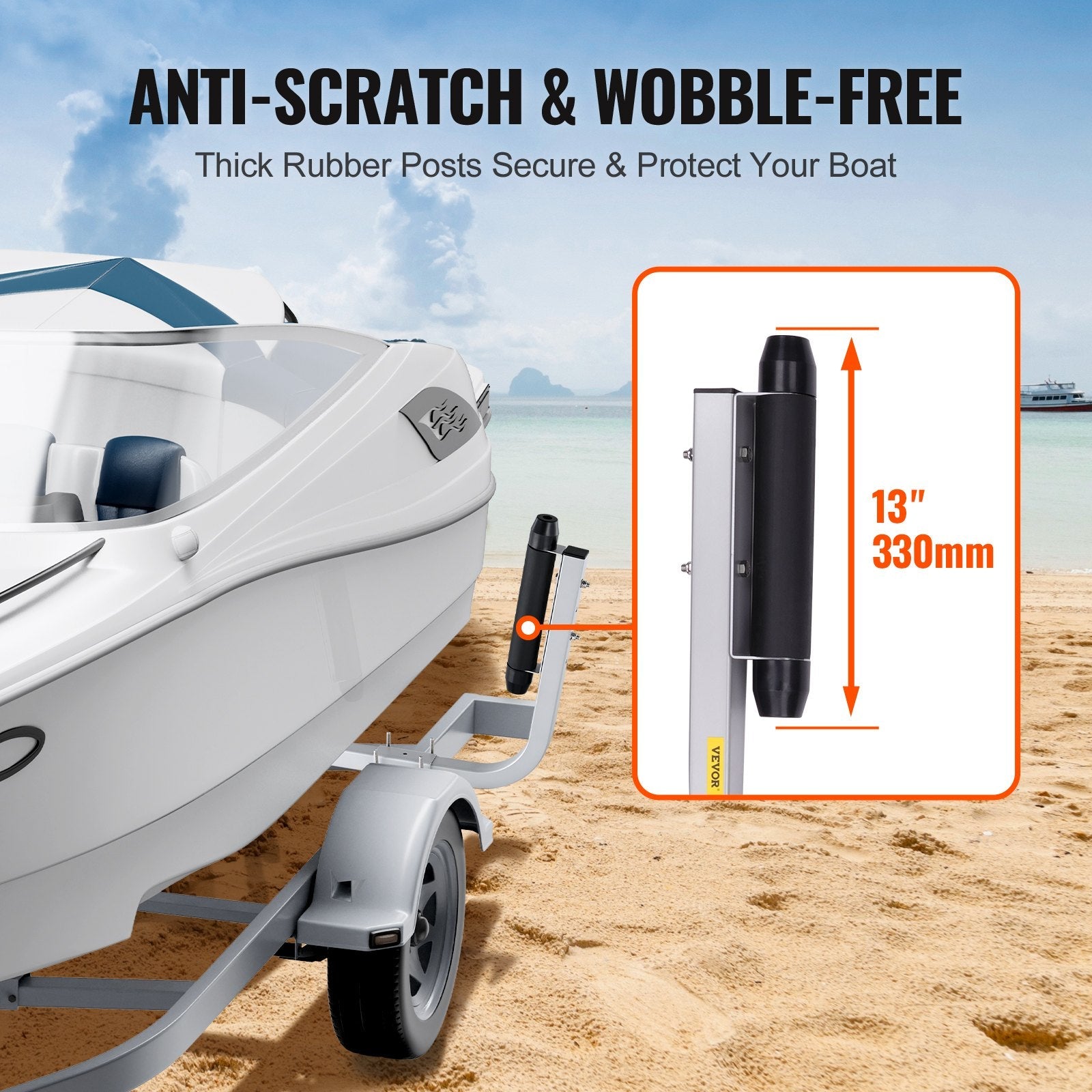 VEVOR Boat Trailer Guide, 20.5” Adjustable Design Trailer Guide Poles, 2PCS Rustproof Galvanized Steel Trailer Guide ons, Heavy Duty Roller Guide Design, for Ski Boat, Fishing Boat or Sailboat Trailer 