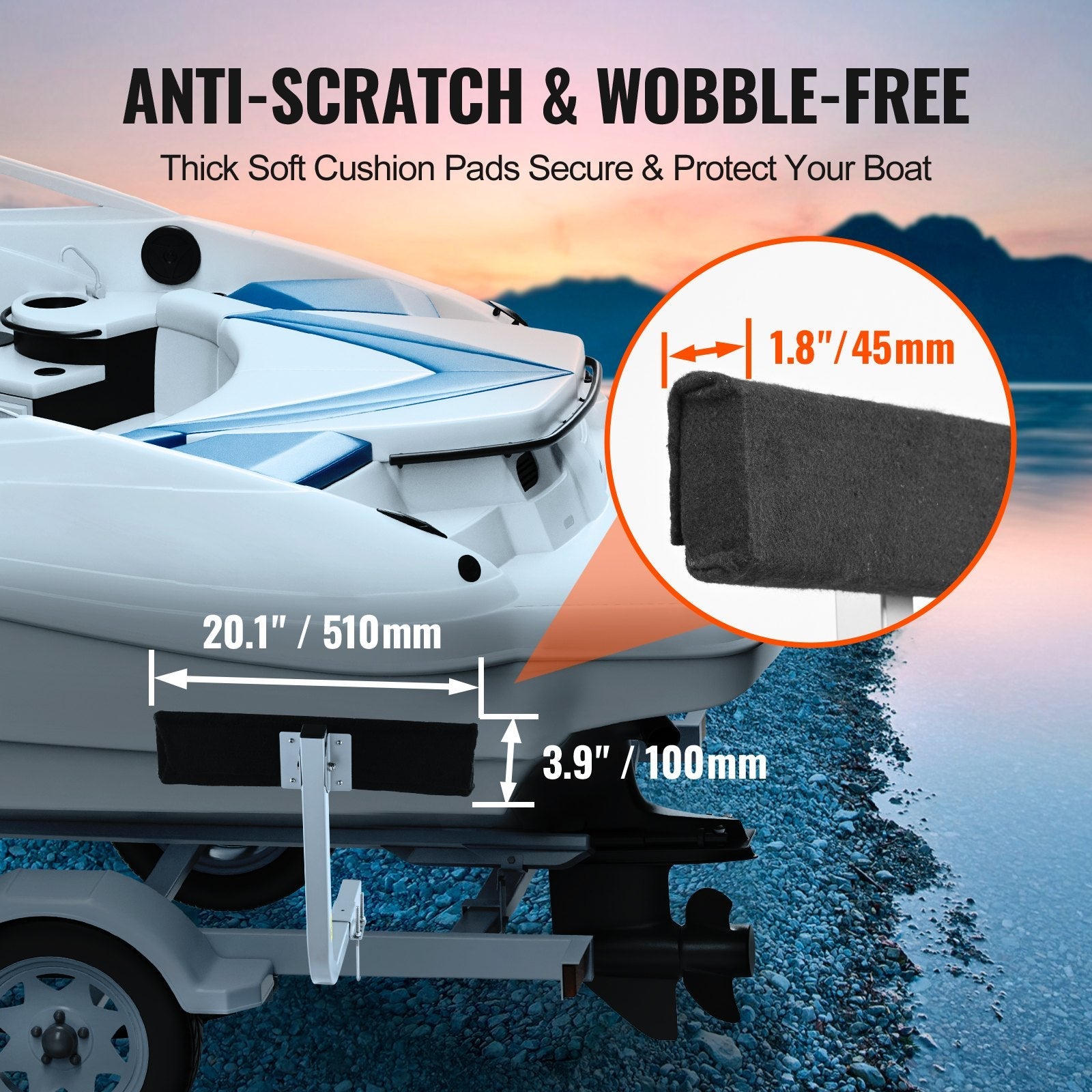 VEVOR Boat Trailer Guide, 27.6” Adjustable Design Short Bunk Guide-Ons, 2PCS Rustproof Galvanized Steel Trailer Guide Poles, Heavy Duty Roller Guide Design, for Ski Boat, Fishing Boat or Sailboat Trai 