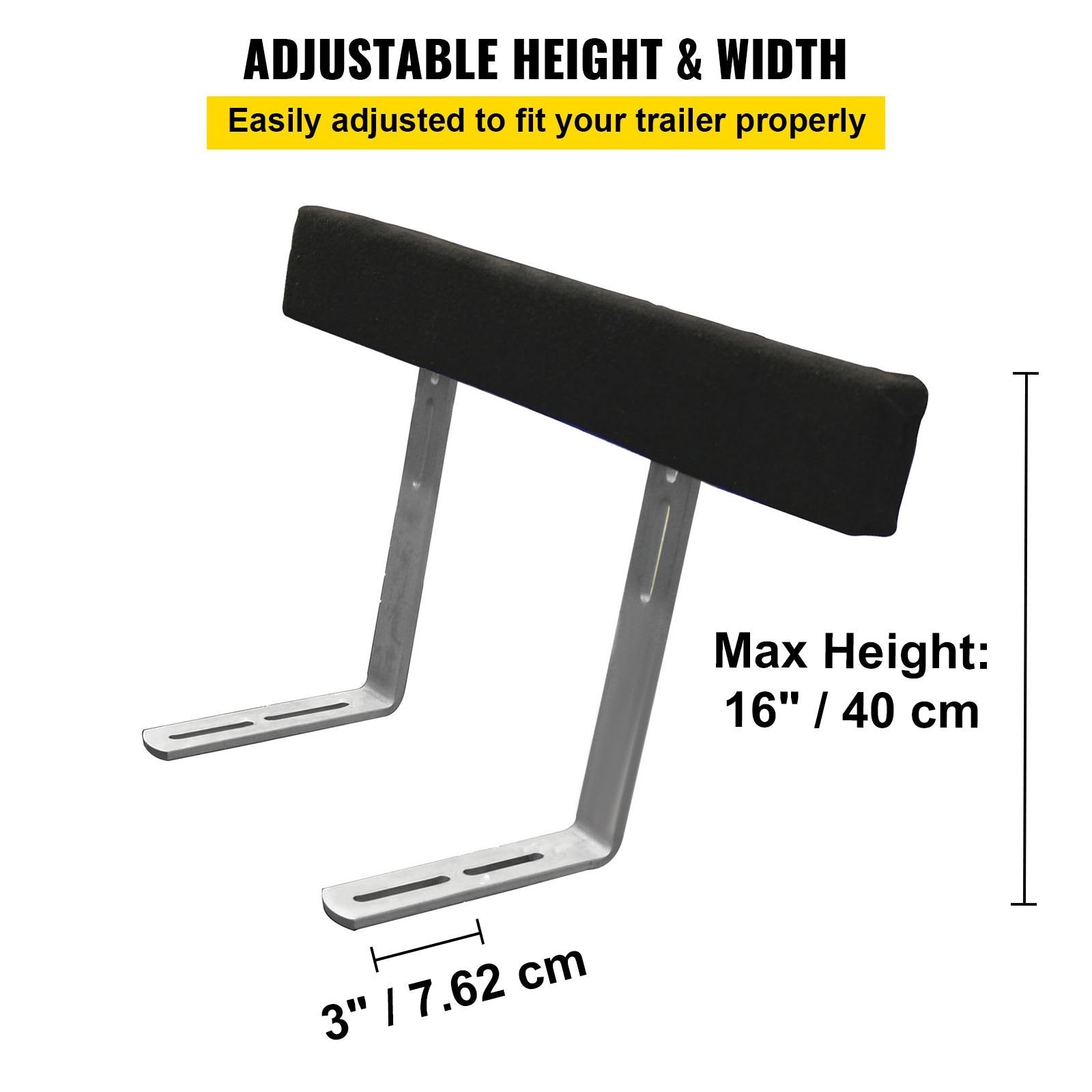 VEVOR Boat Trailer Guide-ons, 48\", 2PCS Rustproof Steel Trailer Guide ons, Trailer Guides with Carpet-Padded Boards, Mounting Parts Included, for Ski Boat, Fishing Boat or Sailboat Trailer 