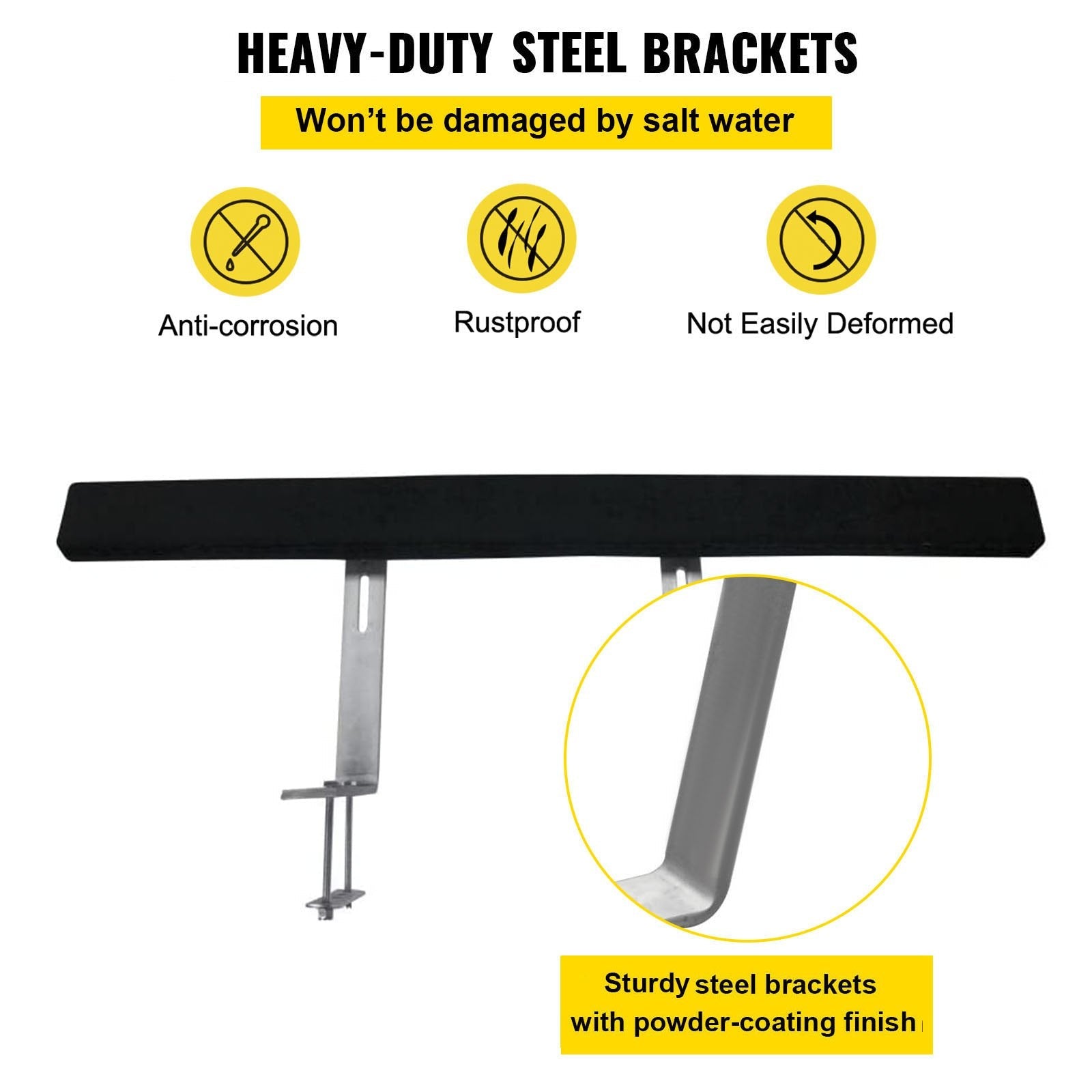 VEVOR Boat Trailer Guide-ons, 48\", 2PCS Rustproof Steel Trailer Guide ons, Trailer Guides with Carpet-Padded Boards, Mounting Parts Included, for Ski Boat, Fishing Boat or Sailboat Trailer 