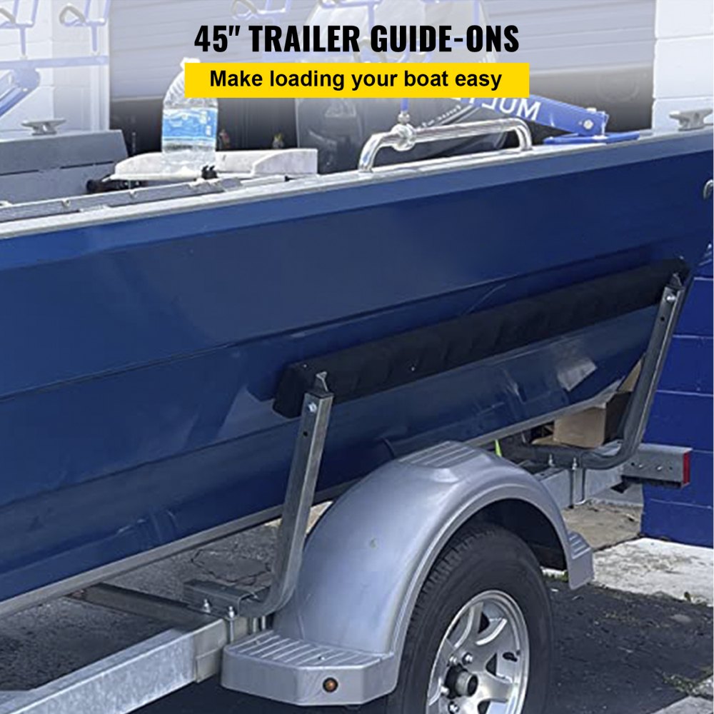 VEVOR Boat Trailer Guide-ons, 47", 2PCS Rustproof Galvanized Steel Trailer Guide ons, Trailer Guides with Carpet-padded Boards, Mounting Parts Included, for Ski Boat, Fishing Boat or Sailboat Trailer 