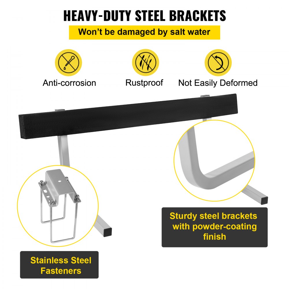VEVOR Boat Trailer Guide-ons, 47", 2PCS Rustproof Galvanized Steel Trailer Guide ons, Trailer Guides with Carpet-padded Boards, Mounting Parts Included, for Ski Boat, Fishing Boat or Sailboat Trailer 