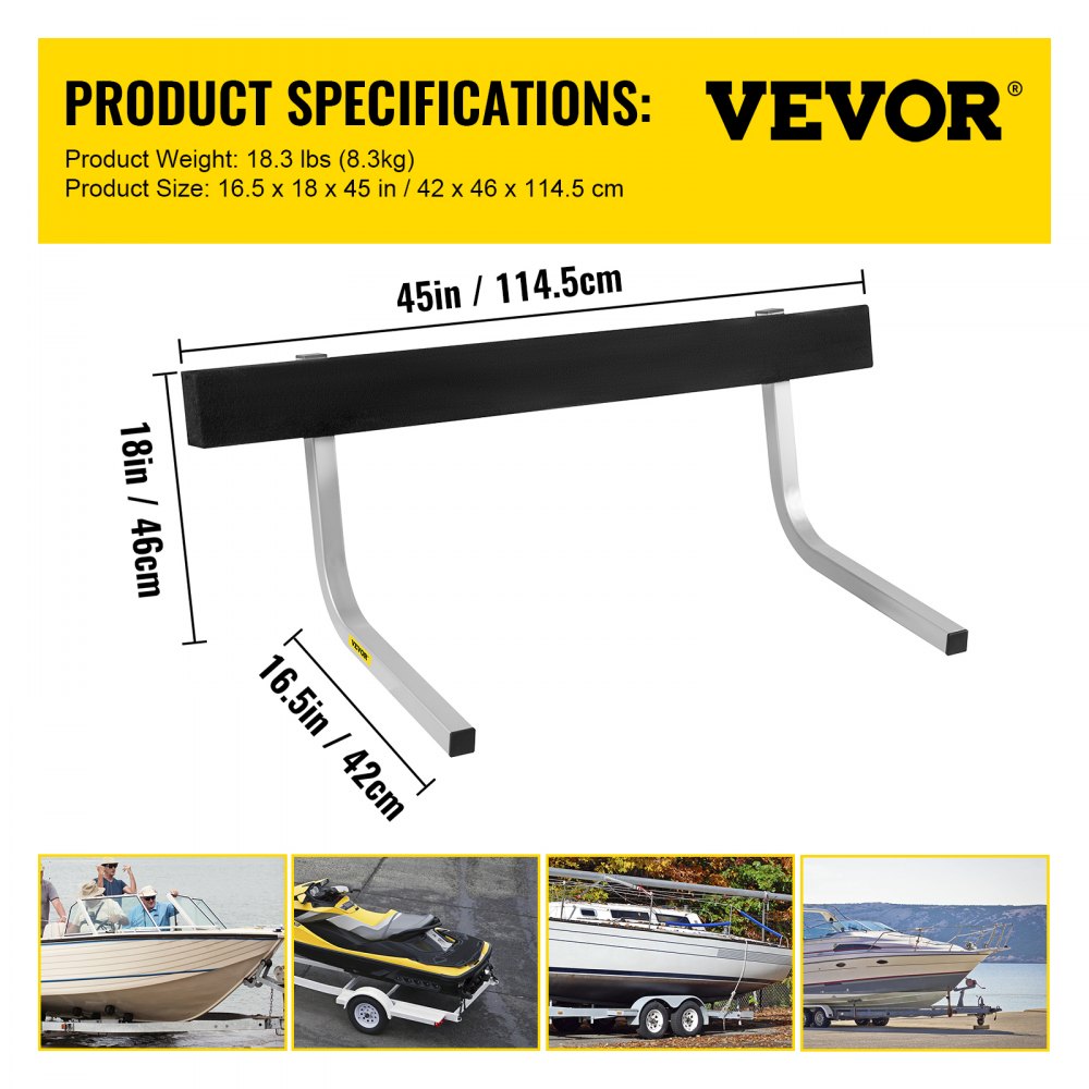 VEVOR Boat Trailer Guide-ons, 47", 2PCS Rustproof Galvanized Steel Trailer Guide ons, Trailer Guides with Carpet-padded Boards, Mounting Parts Included, for Ski Boat, Fishing Boat or Sailboat Trailer 