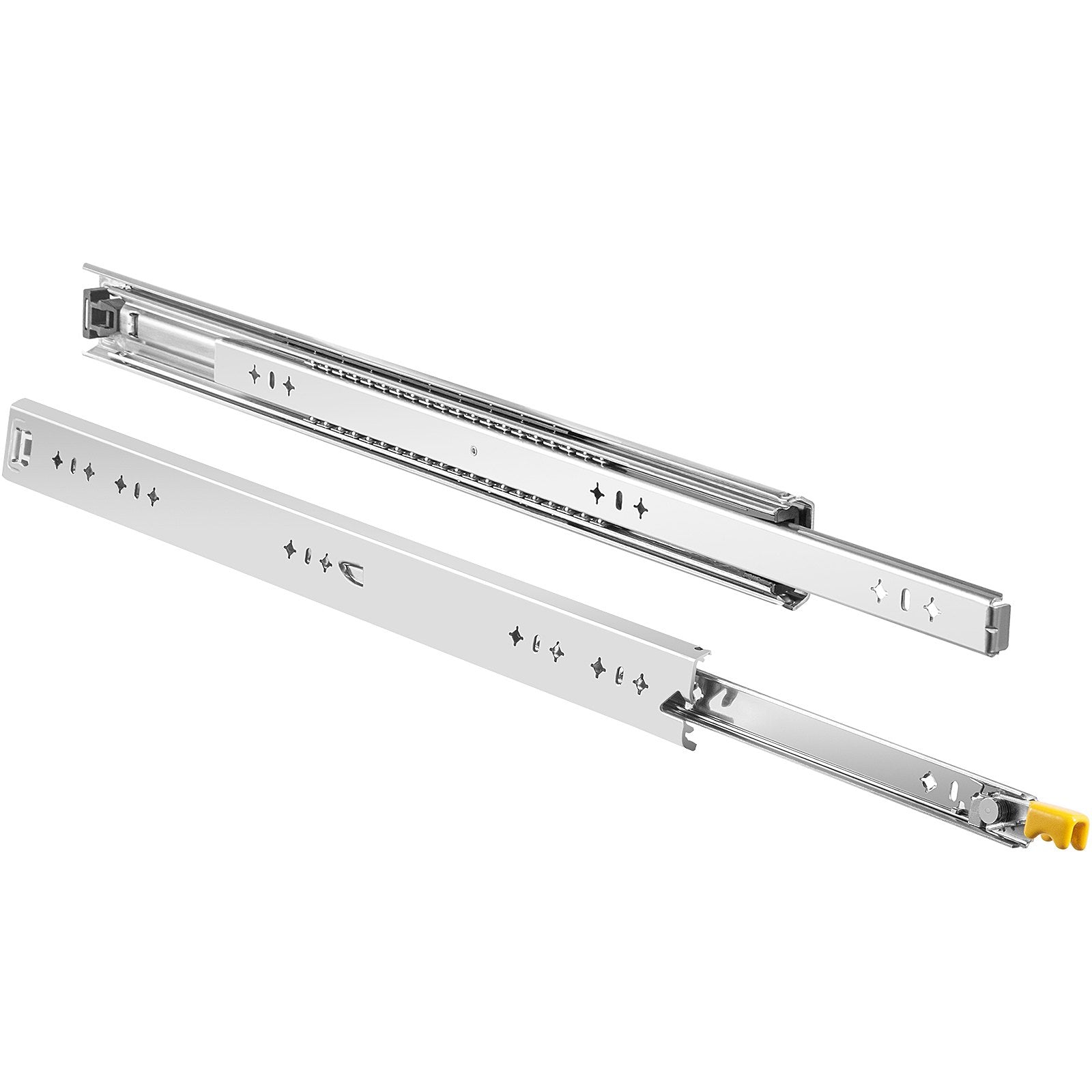 VEVOR Heavy Duty Drawer Slides 2PCS Drawer Slides 30" Locking Drawer Slides 250LBS Capacity Heavy Duty Slides Three Section Full Extension Drawer Slide Cold-rolled Steel Industrial Drawer Slides 