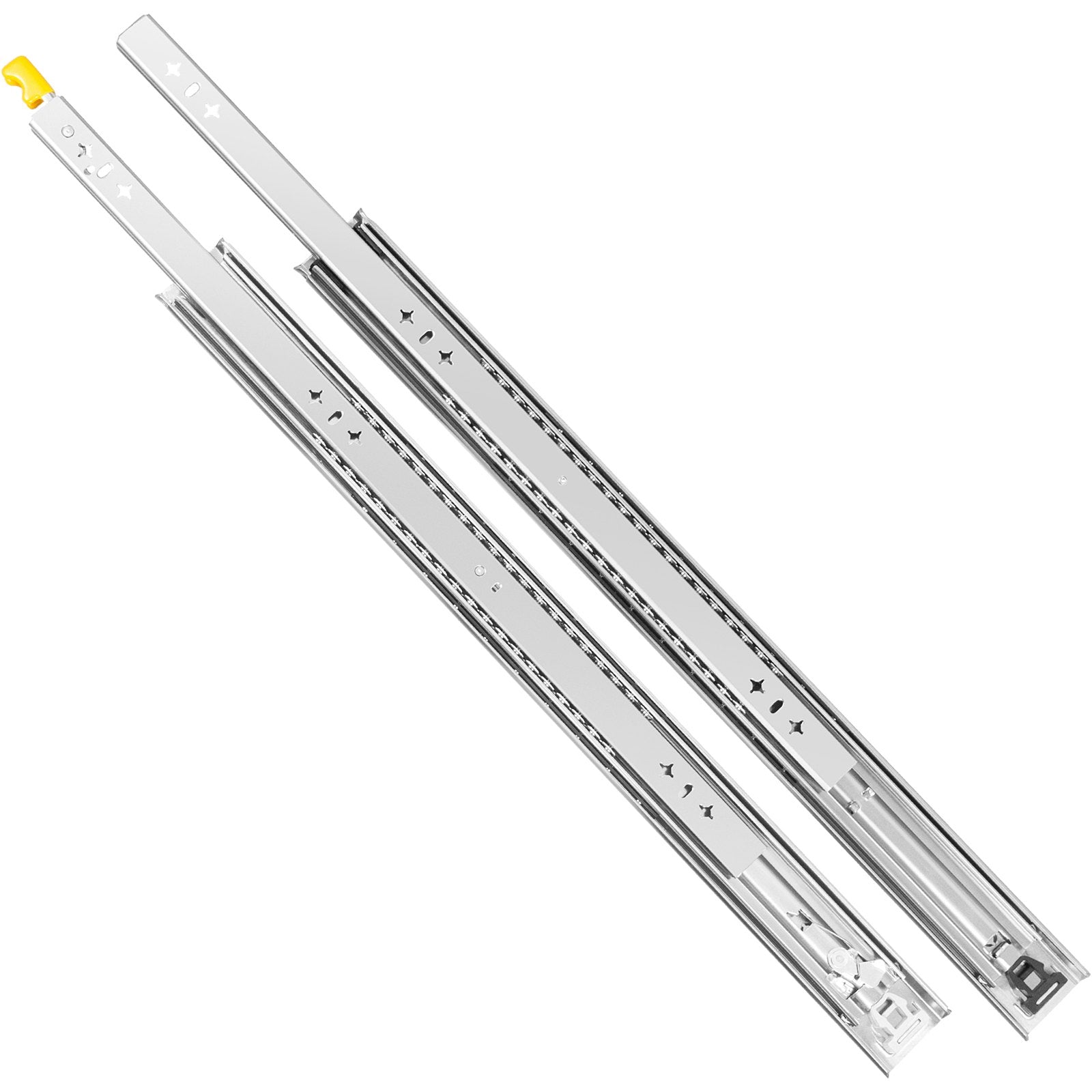 VEVOR Heavy Duty Drawer Slides 2PCS Drawer Slides 30" Locking Drawer Slides 250LBS Capacity Heavy Duty Slides Three Section Full Extension Drawer Slide Cold-rolled Steel Industrial Drawer Slides 