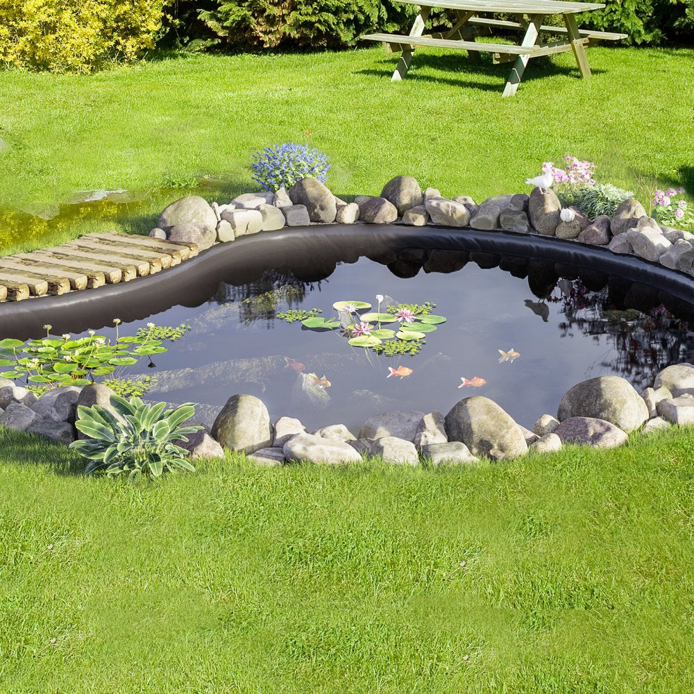 VEVOR Pond Liner, 20 x 25 ft 45 Mil Thick, Pliable EPDM Material Pond Skins, Easy Cutting Underlayment for Fish or Koi Pond, Waterfall Base, Water Features, Water Gardens, Fountains, Black 