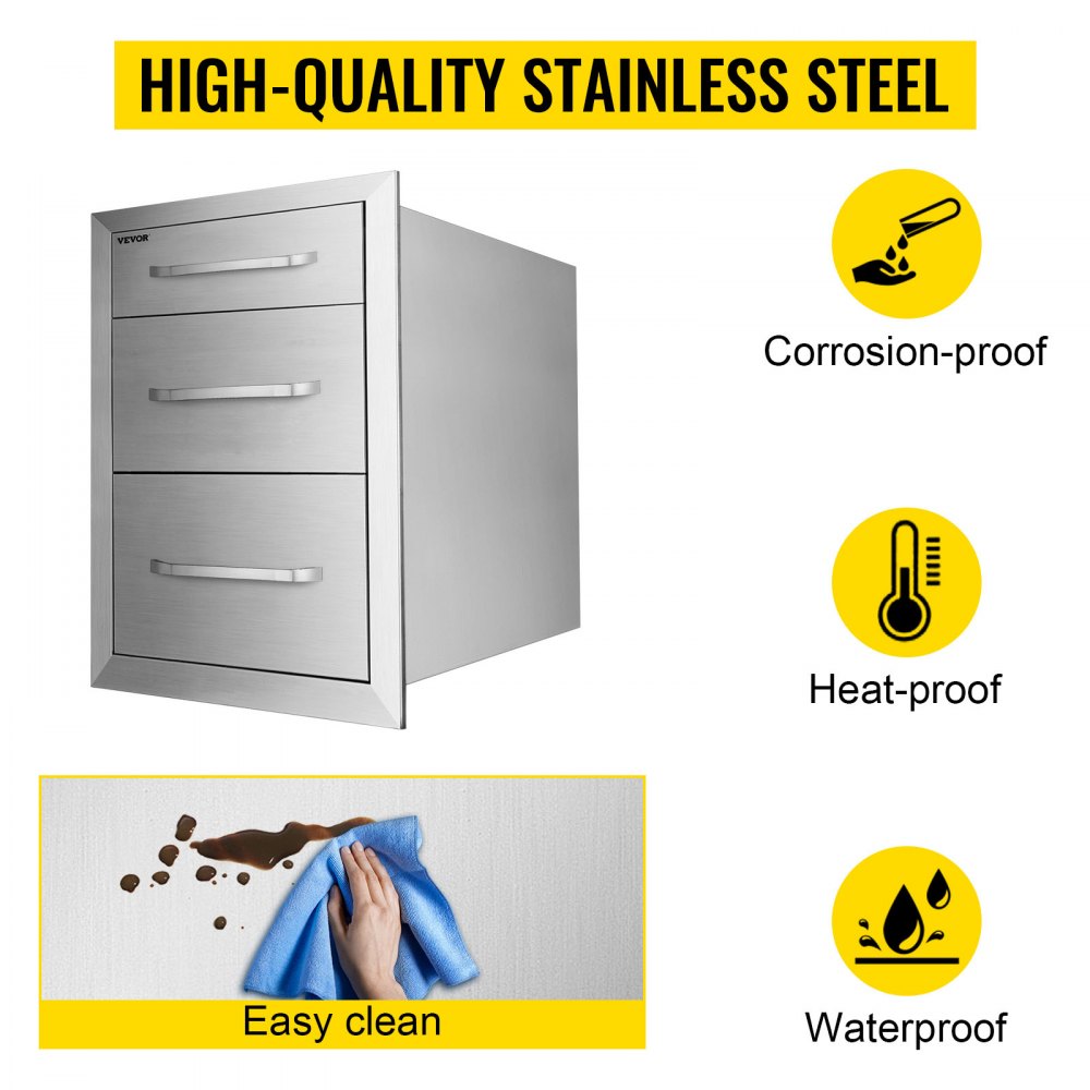 Chest of Drawers 14.8x22.6x21Inch Stainless Steel 201 