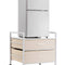 VEVOR Mini Fridge Stand with Storage 176 lbs White Mini Fridge Table 2 Drawers