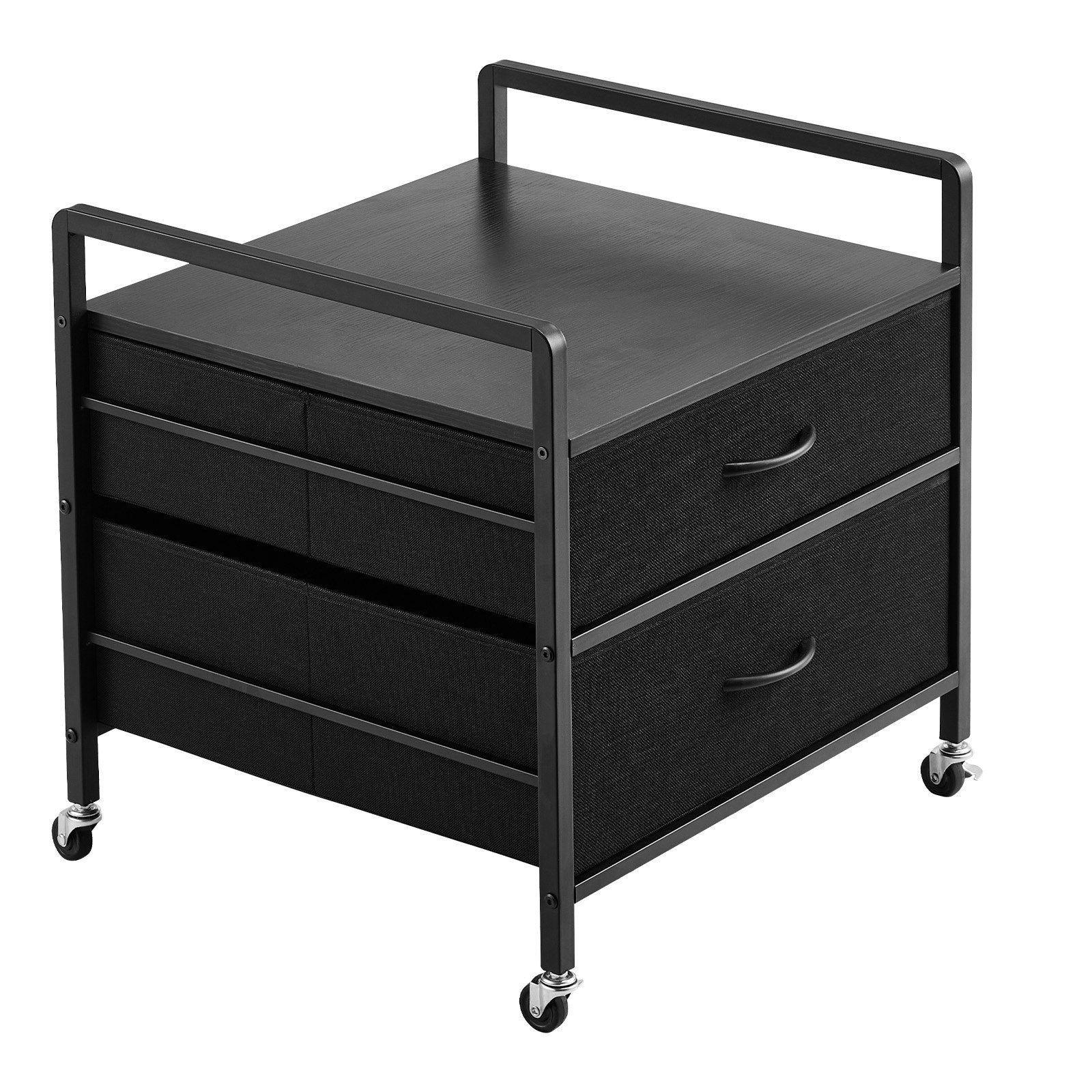 VEVOR Mini Fridge Stand with Storage 176 lbs Black Mini Fridge Table 2 Drawers 