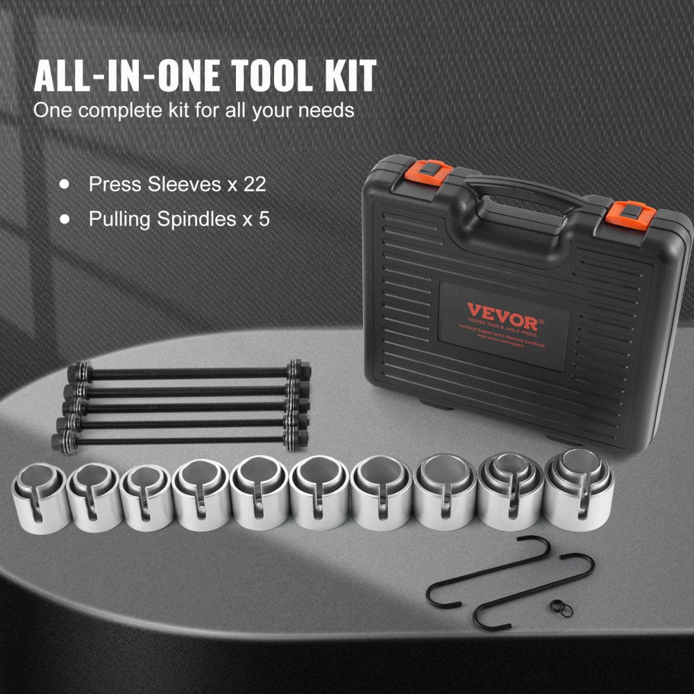 VEVOR 27 PCS Pull and Press Sleeve Kit Steel Bush Bearing Removal Installation 