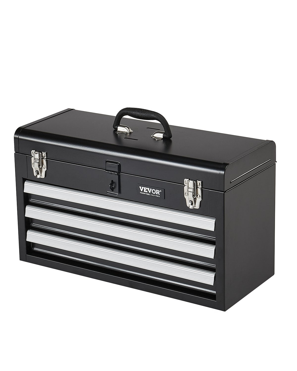 VEVOR Tool Box 20.5-inch Portable Metal Tool Box with 3 Drawers Tool Organizer 