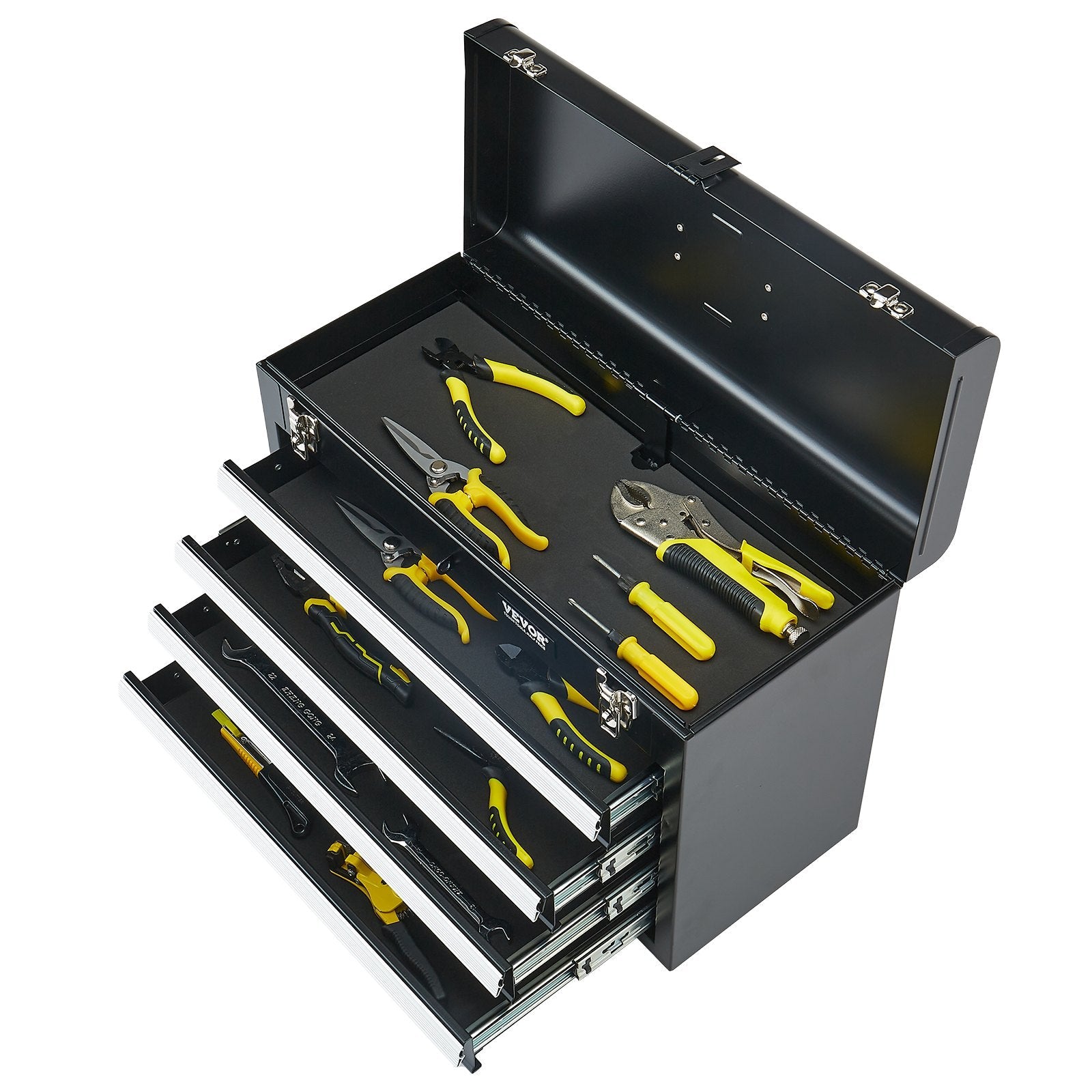 VEVOR Tool Box 20.5-inch Portable Metal Tool Box with 4 Drawers Tool Organizer 