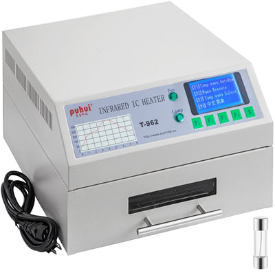 VEVOR Reflow Oven T962 110V Reflow Soldering Machine 800W 180 x 235 mm Professional Infrared Heater Soldering Machine Automatic Reflow Machine (T962 110V) 