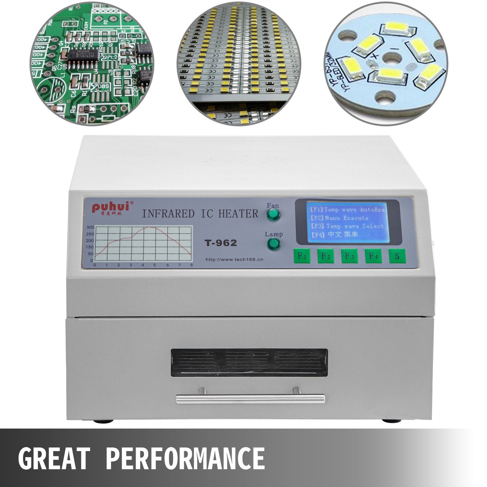 VEVOR Reflow Oven T962 110V Reflow Soldering Machine 800W 180 x 235 mm Professional Infrared Heater Soldering Machine Automatic Reflow Machine (T962 110V) 