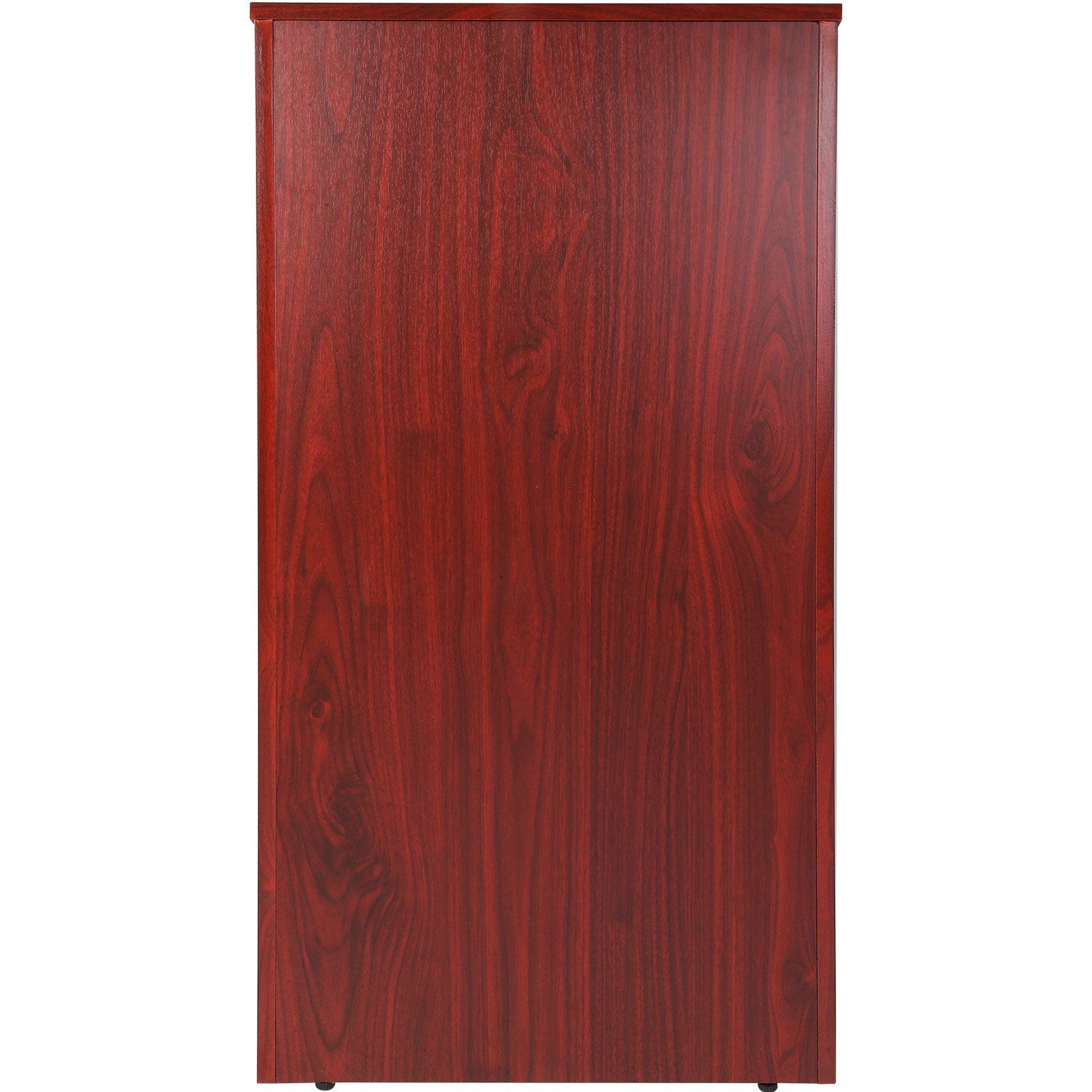 VEVOR Podium Stand, 47 in Hostess Stand with 4 Rolling Wheels, Wood Podium with Storage Shelves, and Slant Desktop, Lecterns & Podiums for Church, Office, School, Home, Brown 