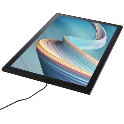 VEVOR LED Poster Frame in Black, 16" x 24" Photo Frame, Sidewalk Sign for Advertising Display, Picture Aluminum Frame with Backlighting LED Light Box, Horizontal & Vertical Formats for Wall, Single 