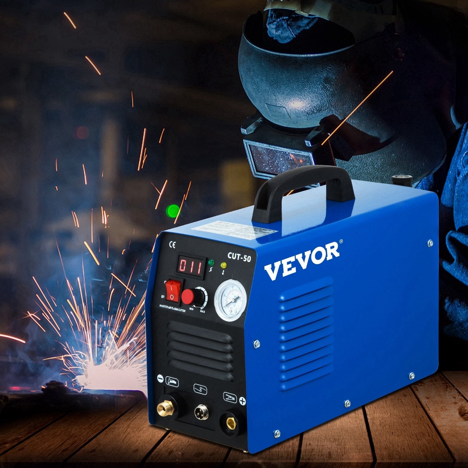 VEVOR Plasma Cutter, CUT-50 Air Inverter Plasma Cutter, 50A Plasma Cutting Machine, Max Cutting Thickness 0.47\" Air Plasma Cutter, Digital Display Cutter Machine, Air Plasma Cutting Machine w/ Kit 