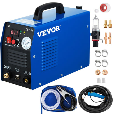 VEVOR Plasma Cutter, CUT-50 Air Inverter Plasma Cutter, 50A Plasma Cutting Machine, Max Cutting Thickness 0.47\" Air Plasma Cutter, Digital Display Cutter Machine, Air Plasma Cutting Machine w/ Kit 