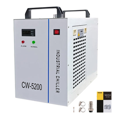 VEVOR Industrial Water Chiller CW5200DG, 8.5L 1400W 0.93HP Water Cooler Cools 5200 BTU/Hour Thermolysis Water Chiller for CO2 130 to 150W Laser Engraving & Cutting Machines 
