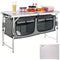 Camping Kitchen Table – Folding Outdoor Cook Station with Storage & Carry Bag