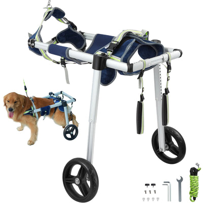 VEVOR 2 Wheels Dog Wheelchair for Back Legs, Pet Wheelchair Lightweight & Adjustable Assisting in Healing,  Dog Cart/Wheelchair for Injured, Disabled, Paralysis, Hind Limb Weak Pet(L) 
