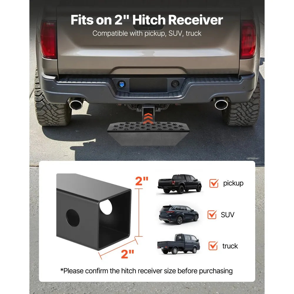 Universal Hitch Step for 2-Inch Receiver, Heavy-Duty Rear Bumper Protector with Non-Slip Platform, 350 lb Capacity