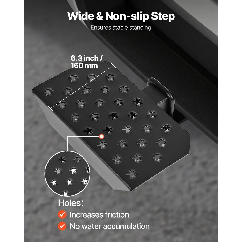 Universal Hitch Step for 2-Inch Receiver, Heavy-Duty Rear Bumper Protector with Non-Slip Platform, 350 lb Capacity