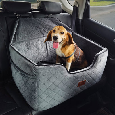 VEVOR Dog Booster Car Seat Pet Car Seat for Medium Large Dog up to 55 lbs Gray 