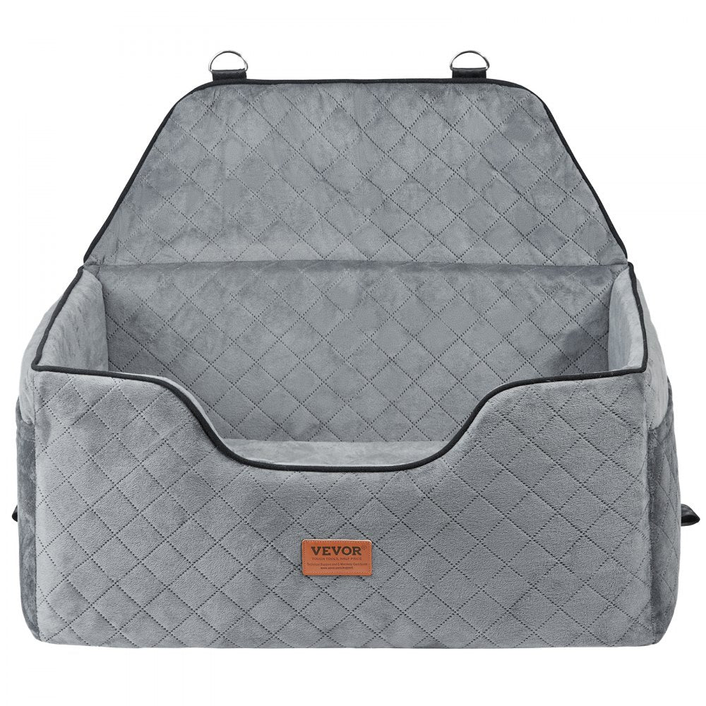 VEVOR Dog Booster Car Seat Pet Car Seat for Medium Large Dog up to 55 lbs Gray 