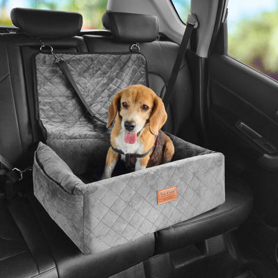 VEVOR Dog Booster Car Seat Pet Car Seat for Small Medium Dog up to 40 lbs Gray 