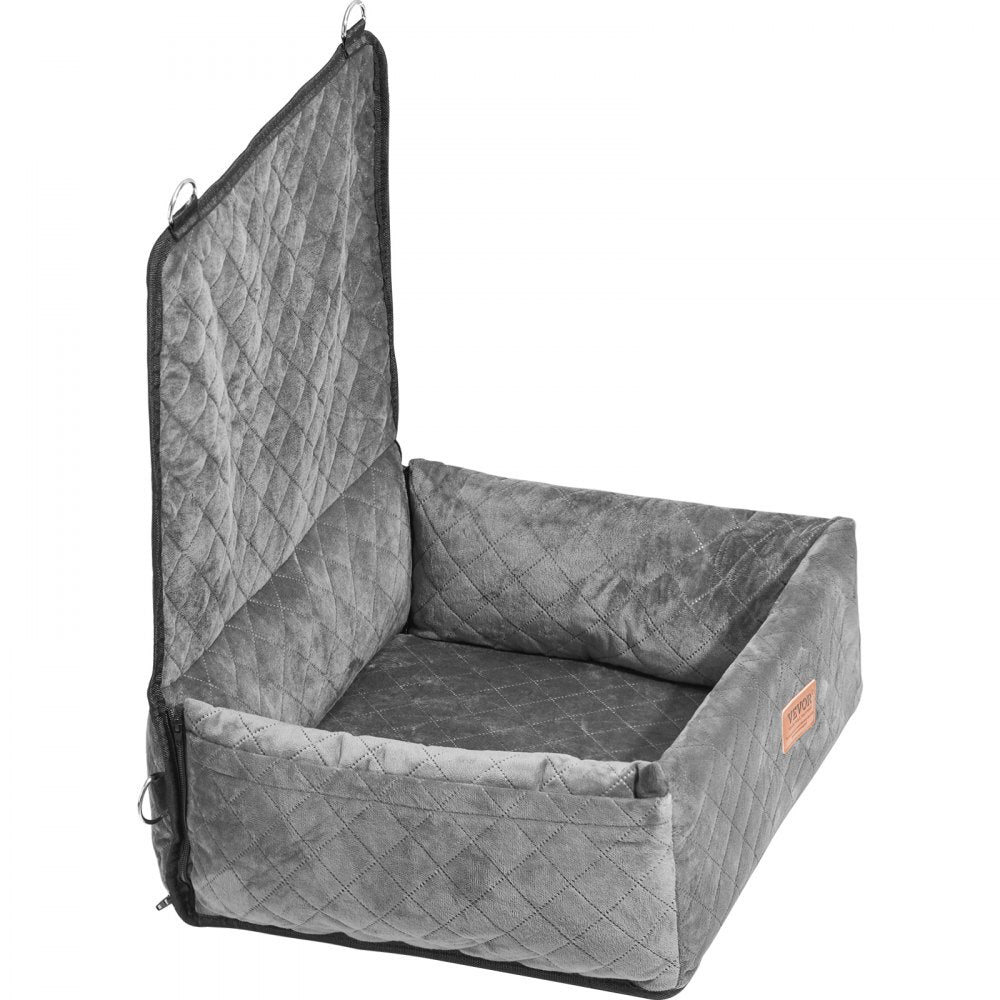 VEVOR Dog Booster Car Seat Pet Car Seat for Small Medium Dog up to 40 lbs Gray 