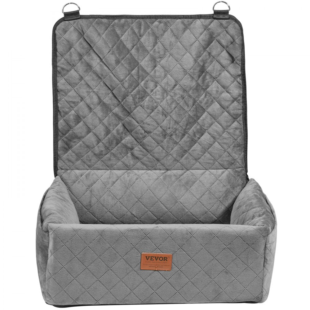 VEVOR Dog Booster Car Seat Pet Car Seat for Small Medium Dog up to 40 lbs Gray 