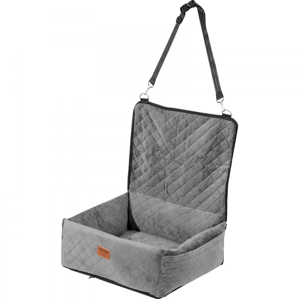 VEVOR Dog Booster Car Seat Pet Car Seat for Small Medium Dog up to 40 lbs Gray 