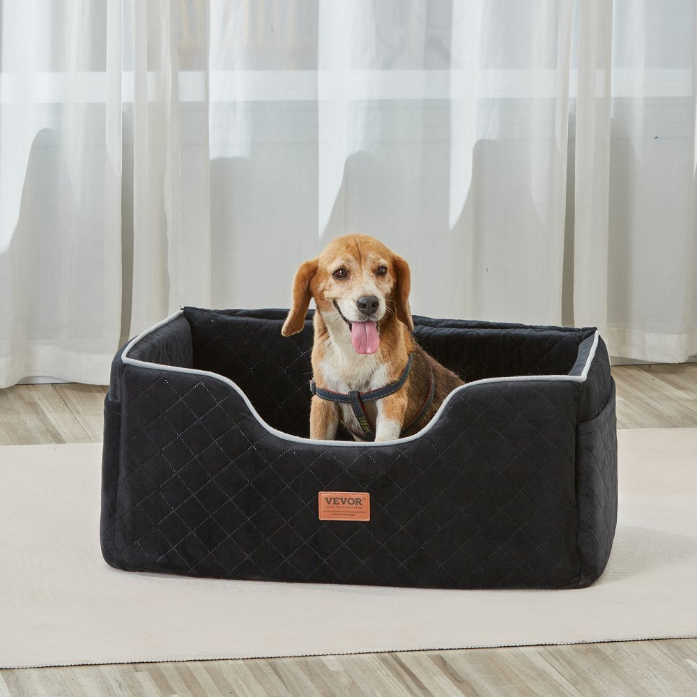 VEVOR Dog Booster Car Seat Pet Car Seat for Medium Large Dog up to 55 lbs Black 