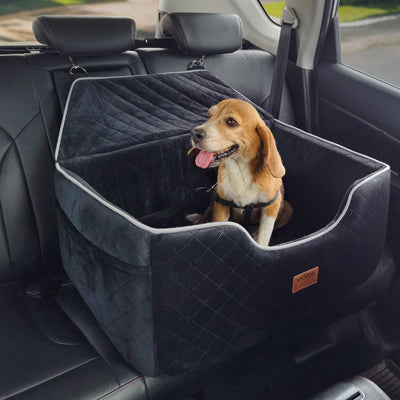 VEVOR Dog Booster Car Seat Pet Car Seat for Medium Large Dog up to 55 lbs Black 