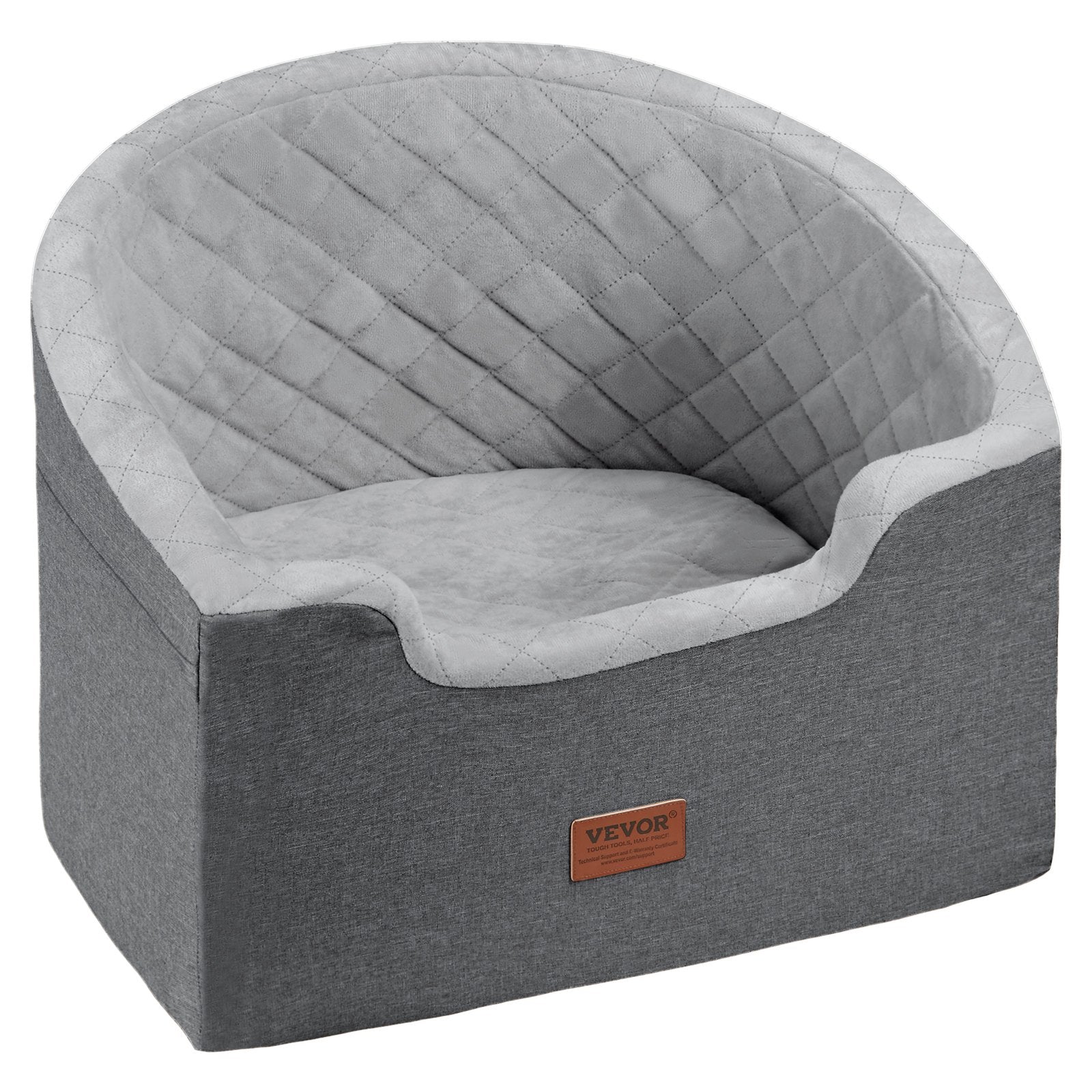 VEVOR Dog Booster Car Seat Pet Car Seat for Small Medium Dog up to 55 lbs Gray 