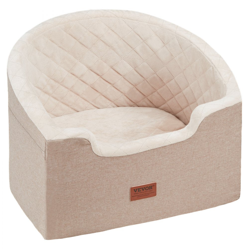 VEVOR Dog Booster Car Seat Pet Car Seat for Small Medium Dog up to 55 lbs Brown 