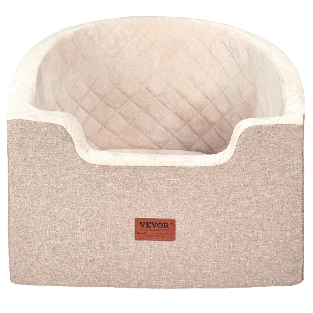 VEVOR Dog Booster Car Seat Pet Car Seat for Small Medium Dog up to 55 lbs Brown 