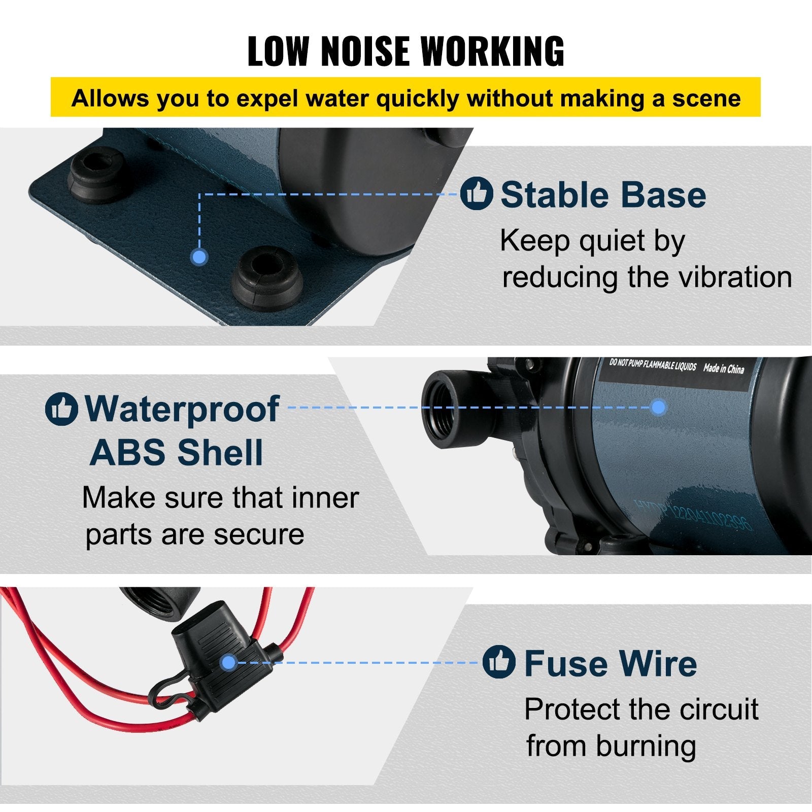 VEVOR Washdown Pump, 12V DC, 7 GPM 60 PSI, Max. 10 FT Lift Self Priming Water Pump, w/ EPDM Valve, Universal Salt Water Strainer & Female/Male Thread, for RV, Marine Deck, Yacht 