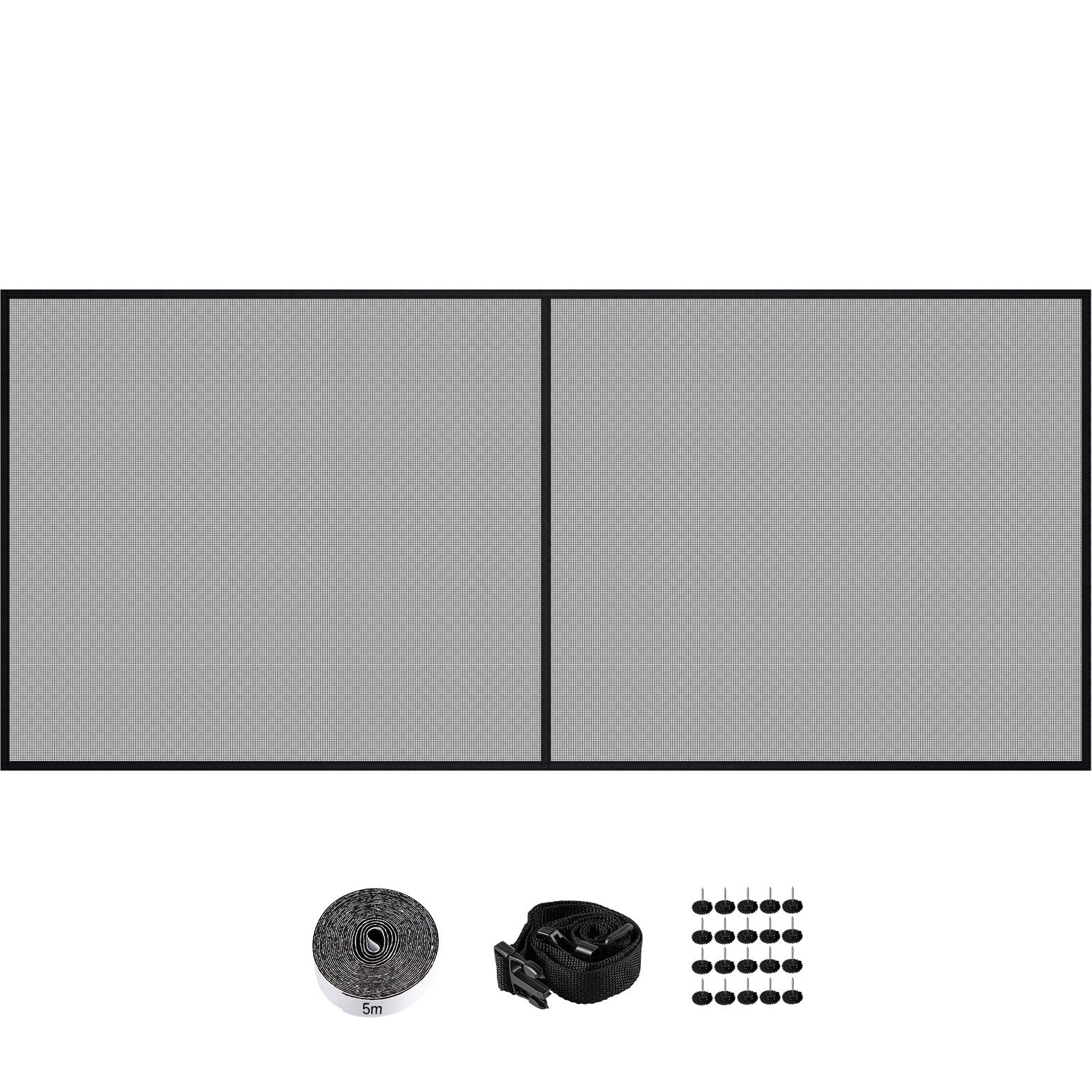 VEVOR Garage Door Screen, 16 x 7 ft for 2 Cars, 5.2 lbs Heavy-Duty Fiberglass Mesh for Quick Entry with Self Sealing Magnet and Weighted Bottom, Kids / Pets Friendly, Easy to Install and Retractable 